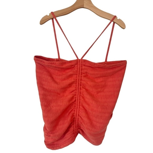 ANTHROPOLOGIE Pilcro Ruched Ribbed Halter Coral Size XL NEW - Picture 5 of 7